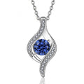 Birthstone Necklace for Women, Round Cubic Zirconia Silver Pendant Birthstone Jewelry for Women, Diamond Necklace Sliver Jewelry Gifts for Women
